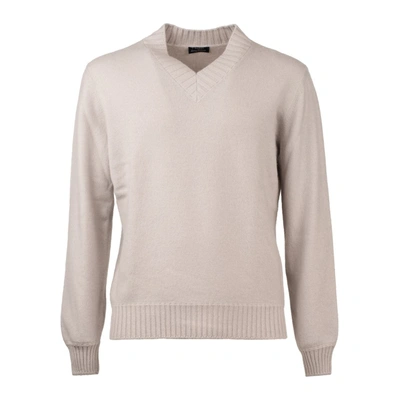 Barba 100% Cashmere V-neck Sweater In White