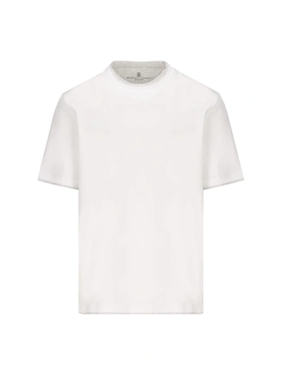 Brunello Cucinelli T-shirt And Polo In White + Pearl