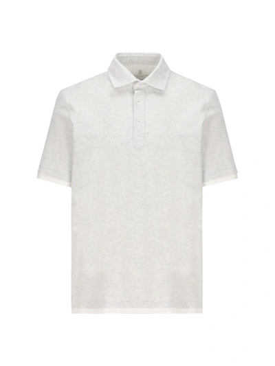 Brunello Cucinelli T-shirt And Polo In Pearl+white