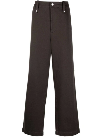 Burberry Wide-leg Cotton-twill Trousers In Brown