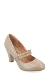 Journee Collection Windy Mary Jane Pump In Taupe