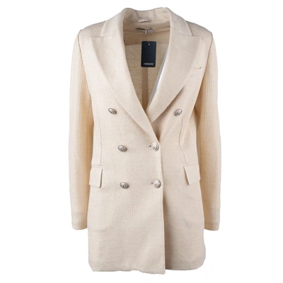 Circolo 1901 Mixed Fabric Double-breasted Jacket In Beige