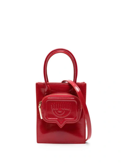 Chiara Ferragni Eyelike Faux-leather Tote Bag In Red