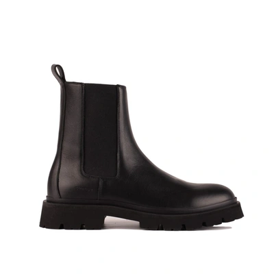 Copenhagen Smooth Leather Low Chelsea Ankle Boots In Black