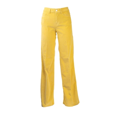 Department 5 Wide Velvet Trousers In Yellow