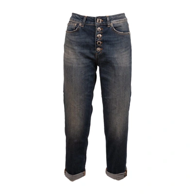 Dondup Koons Loose Velvet Pants In Blue