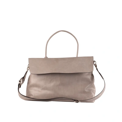 Dondup Light Gray Glossy Leather Bag