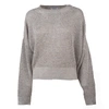 Dondup Silver Viscose Crewneck Sweater In Silver