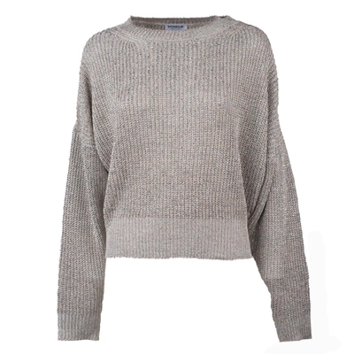 Dondup Silver Viscose Crewneck Sweater