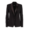 Dondup Satin-lapel Single-breasted Blazer In Black