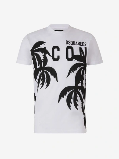 Dsquared2 Icon Cotton Jersey  T-shirt In White