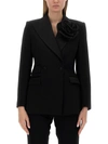 Dolce & Gabbana Jacket With Flower Appliqué In Black