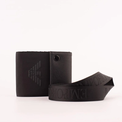 Ea7 Emporio Armani Black Shoulder Strap Wallet
