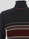 Dolce & Gabbana Striped Wool Turtleneck Sweater In Variante Abbinata