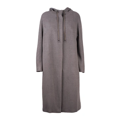 Fabiana Filippi Hooded Coat In Gray