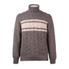 FAY FAY WOOL MOULINÉ CABLE-KNIT TURTLENECK SWEATER