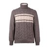 Fay Cable-knit Roll-neck Jumper In Brown