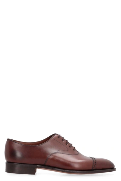 Edward Green Leather Lace-up Shoes In Brown