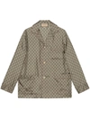 Gucci Gg Supreme Print Silk Jacket In Beige