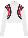 Gucci Web Knitted Cropped Top In White