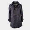 HERNO HERNO BLUE DOUBLE-BREASTED TRENCH COAT