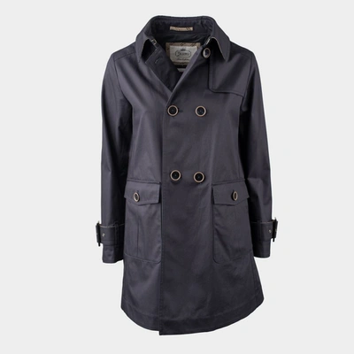 Herno Blue Double-breasted Trench Coat