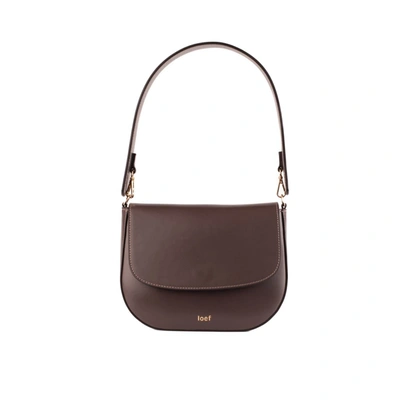 I Oe F Smooth Leather Shoulder Bag In Brown