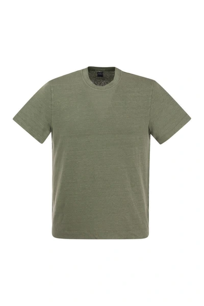 Fedeli T-shirt Linen Flex Extreme In Olive