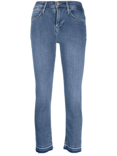 Frame Denim Cotton Trousers In Blue