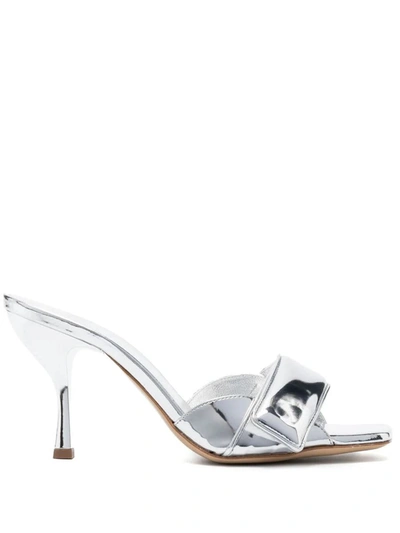 Gia Borghini Alodie 100mm Patent Leather Sandals In Mirror
