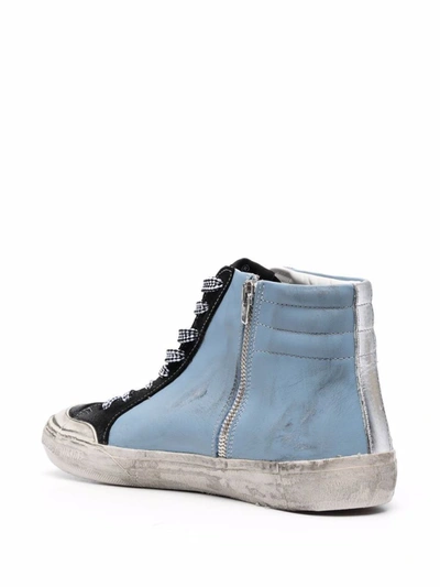 Golden Goose Sneakers In Blue/black/white/silver