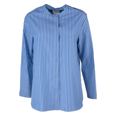 Max Mara Light Blue Cotton Shirt In Azure