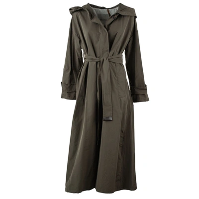 Max Mara Military Green Raincoat With Hood