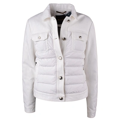 Moorer Denim And Down Jacket In White