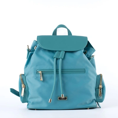 My Best Bag Turquoise Leather Backpack Bag In Azure
