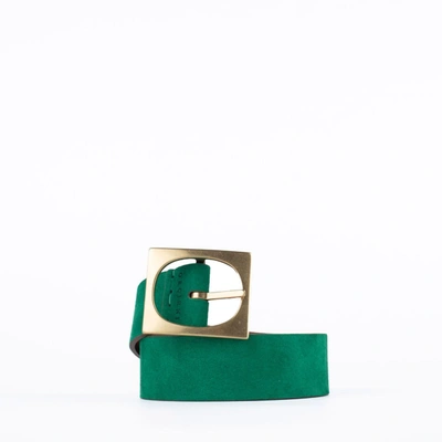 Orciani Masculine Belt In Emerald Green Leather