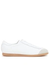 Maison Margiela White Featherlight Sneakers In Calfskin And Suede In White