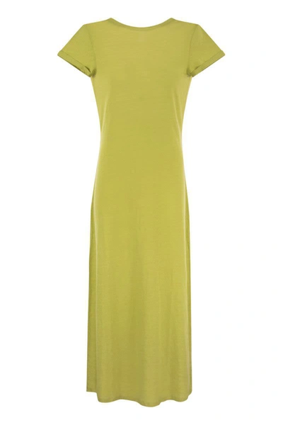 Majestic Dress With Back Neckline In Green
