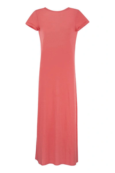 Majestic Dress With Back Neckline In Coral