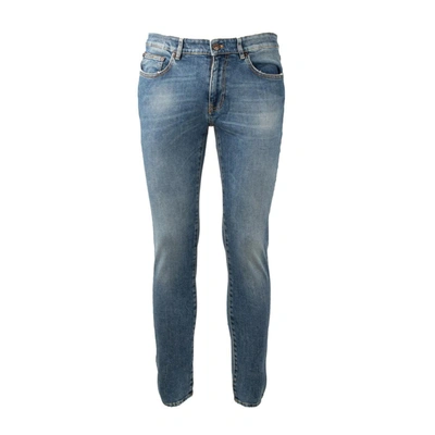 Pt01 Blue Stretch Cotton Slim Jeans