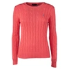 Polo Ralph Lauren Ralph Lauren Plaited Cotton Crewneck Pullover In Orange