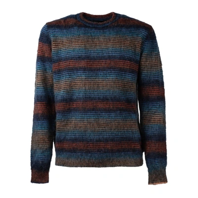 Roberto Collina Striped Crewneck Sweater In Multicolor