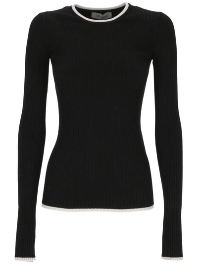 Sportmax Albino Rib Knit Sweater In Black