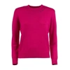 SAINT BARTH SAINT BARTH FUCHSIA CREWNECK SWEATER WITH ST. BARTH EMBROIDERY