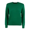 SAINT BARTH SAINT BARTH GREEN CREWNECK SWEATER WITH ST. BARTH EMBROIDERY