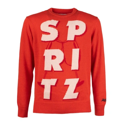 Saint Barth Spritz Jacquard Print Crewneck Sweater In Orange