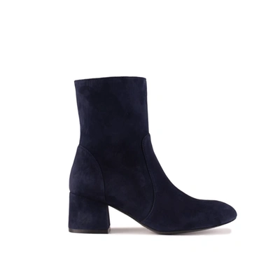 Stuart Weitzman Flareblock 60 Zipper Bootie In Blue