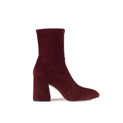 Stuart Weitzman Flareblock 85 Stretch Bootie In Red