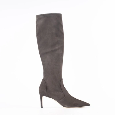 Stuart Weitzman Grey Suede Boot In Grey