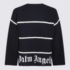 PALM ANGELS PALM ANGELS BLACK WOOL BLEND PA MONOGRAM SWEATER